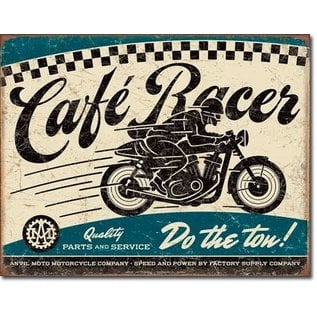 Novelty  Metal Tin Sign 12.5"Wx16"H Cafe Racer Novelty Tin Sign