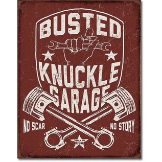 Novelty  Metal Tin Sign 12.5"Wx16"H Busted Knuckle Shield Novelty Tin Sign