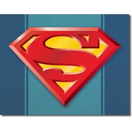 Novelty  Metal Tin Sign 12.5"Wx16"H Superman Logo Novelty Tin Sign