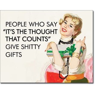 Novelty  Metal Tin Sign 12.5"Wx16"H Thought That Counts- Gifts Novelty Tin Sign