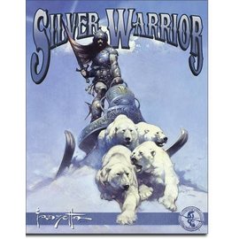 Novelty  Metal Tin Sign 12.5"Wx16"H Frazetta - Silver Warrior Novelty Tin Sign