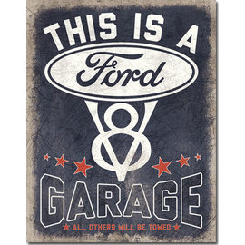 Novelty  Metal Tin Sign 12.5"Wx16"H Ford Garage Novelty Tin Sign