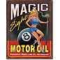 Novelty  Metal Tin Sign 12.5"Wx16"H Magic Eight Motor Oil Novelty Tin Sign