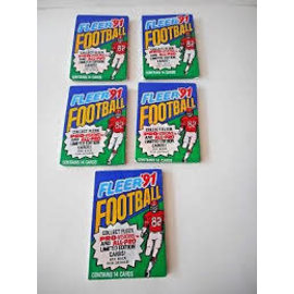 LOT OF 5 FLEER 1991 FOOTBALL CARDS