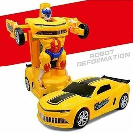 Toys of Rocket Fizz Lancaster ROBOT RACES CAR 2-in-1 Battery Operated Transformer w/ Light & Voice763236580691