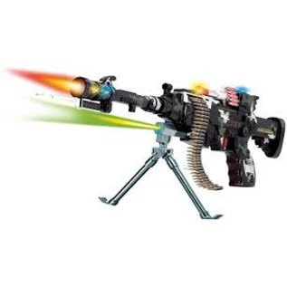 Toys of Rocket Fizz Lancaster Super Flashing Challenger Machine Gun w/Sound Toy