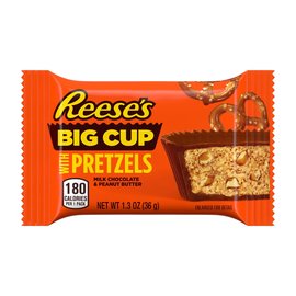 Rocket Fizz Lancaster's Reese's, Big Cup with Pretzels Milk Chocolate & Peanut Butter Candy Cups, 1.3 Oz