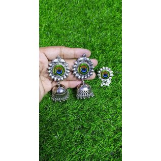 Rocket Fizz Lancaster's Oxidized Indian Jewelry, Indian Earrings, Ethnic Earrings, Oxidised Earrings, Oversized Jhumka, Indian Jewelry, Tribal
