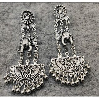 Rocket Fizz Lancaster's Oxidised Silver Plated Handmade Women Jhumka Jhumki Earrings Jewelry