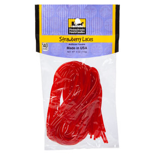 Nassau Candy PDC Clear Window Bag Licorice Laces Strawberry Peg Bag