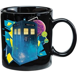 Vandor Doctor Who S11 Tardis Blue & Black 12 oz. Heat Reactive Ceramic Mug