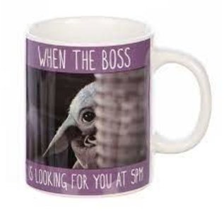 Rocket Fizz Lancaster's HALLMARK MANDALORIAN THE CHILD WHEN THE BOSS IS LOOKING FOR YOU AT 5PM MUG NEW
