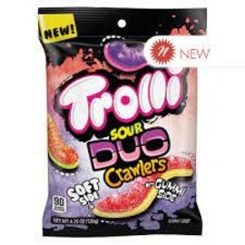 Ferrara Candy Company Inc TROLLI SOUR DUO CRAWLERS 4.25 OZ PEG BAG