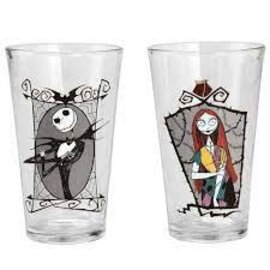 Rocket Fizz Lancaster's Nightmare Before Christmas Jack & Sally 2 Pc 16 oz Glass Set