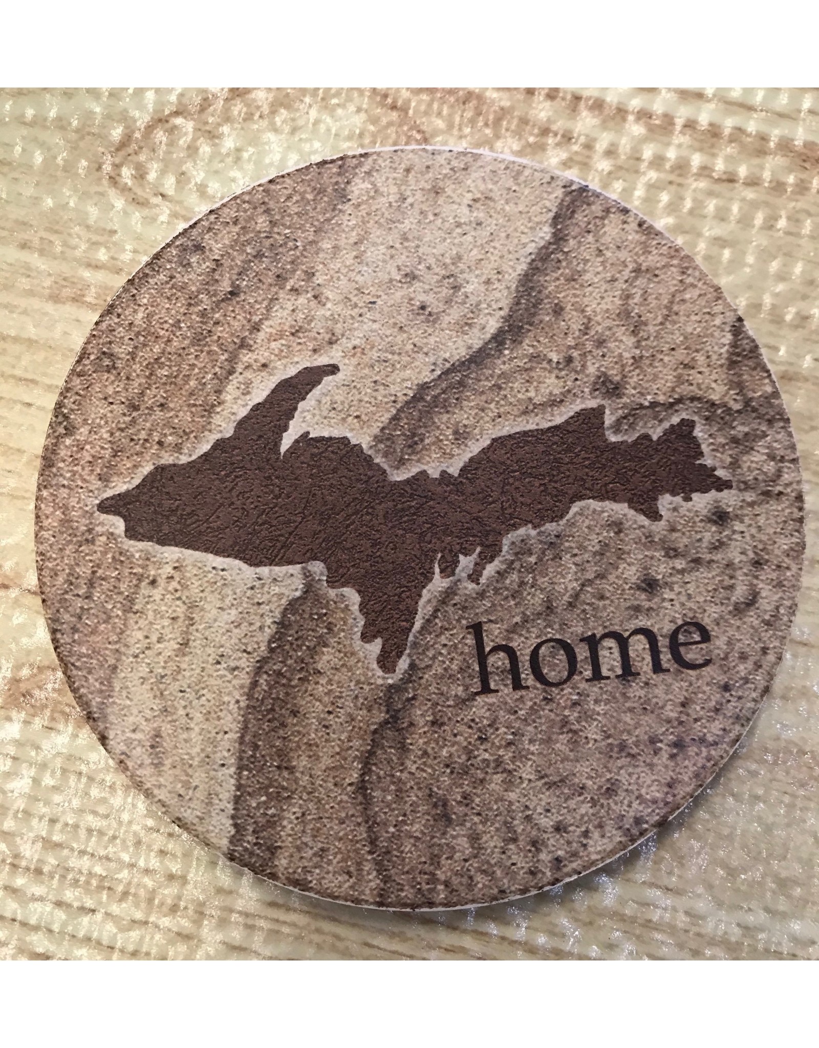 COUNTER ART UP map home coaster sandstone  round