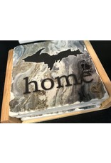 COUNTER ART UP  gray/brown quartz sq coaster