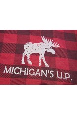 MONKEY BUSINESS DIPPY MOOSE on Buffalo Plaid Hoodie