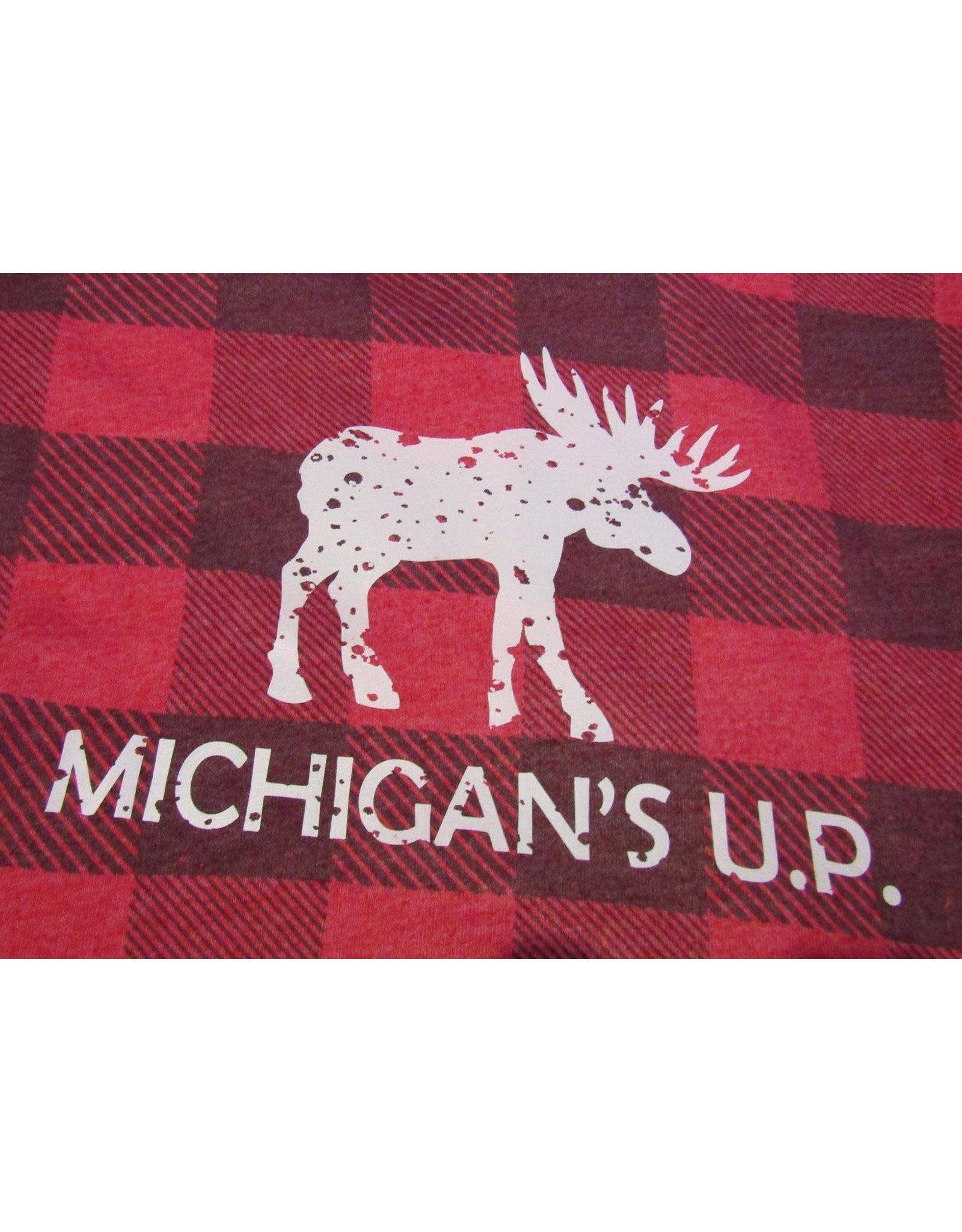 MONKEY BUSINESS DIPPY MOOSE on Buffalo Plaid Hoodie