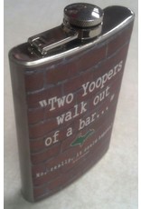 MONKEY BUSINESS Two Yoopers Walk Out of Bar Flask