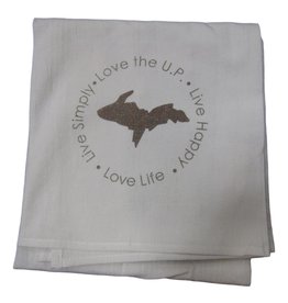 MONKEY BUSINESS "Live Simply, Love the U.P.' Flour Sack Towel