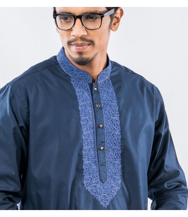 Navy Blue Embroidery