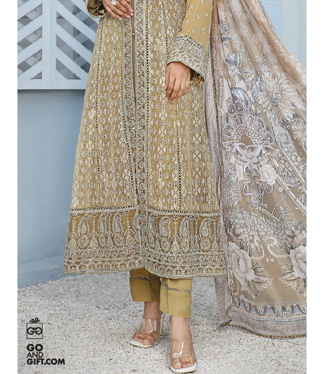 Adan's Libas Chikankari Gown Garden