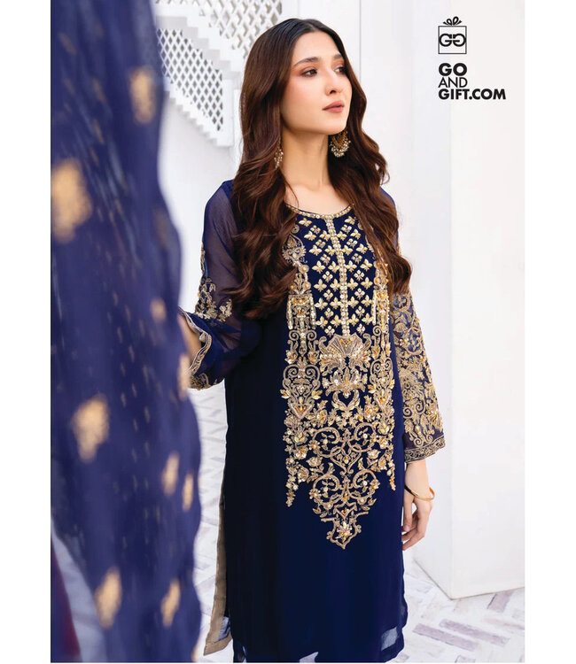 Laleen Laleen-Gulrekh-Navy Blue-Pret-PK