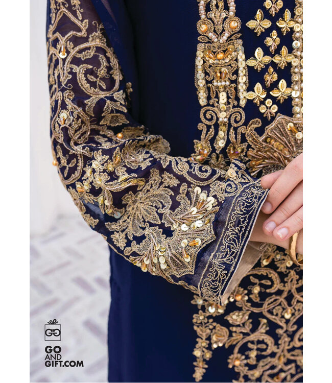 Laleen Laleen-Gulrekh-Navy Blue-Pret-PK