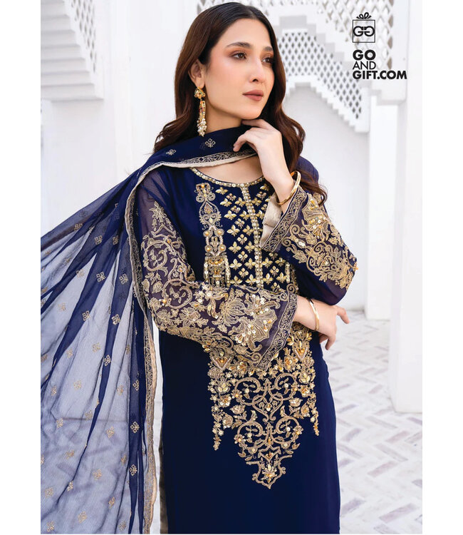 Laleen Laleen-Gulrekh-Navy Blue-Pret-PK