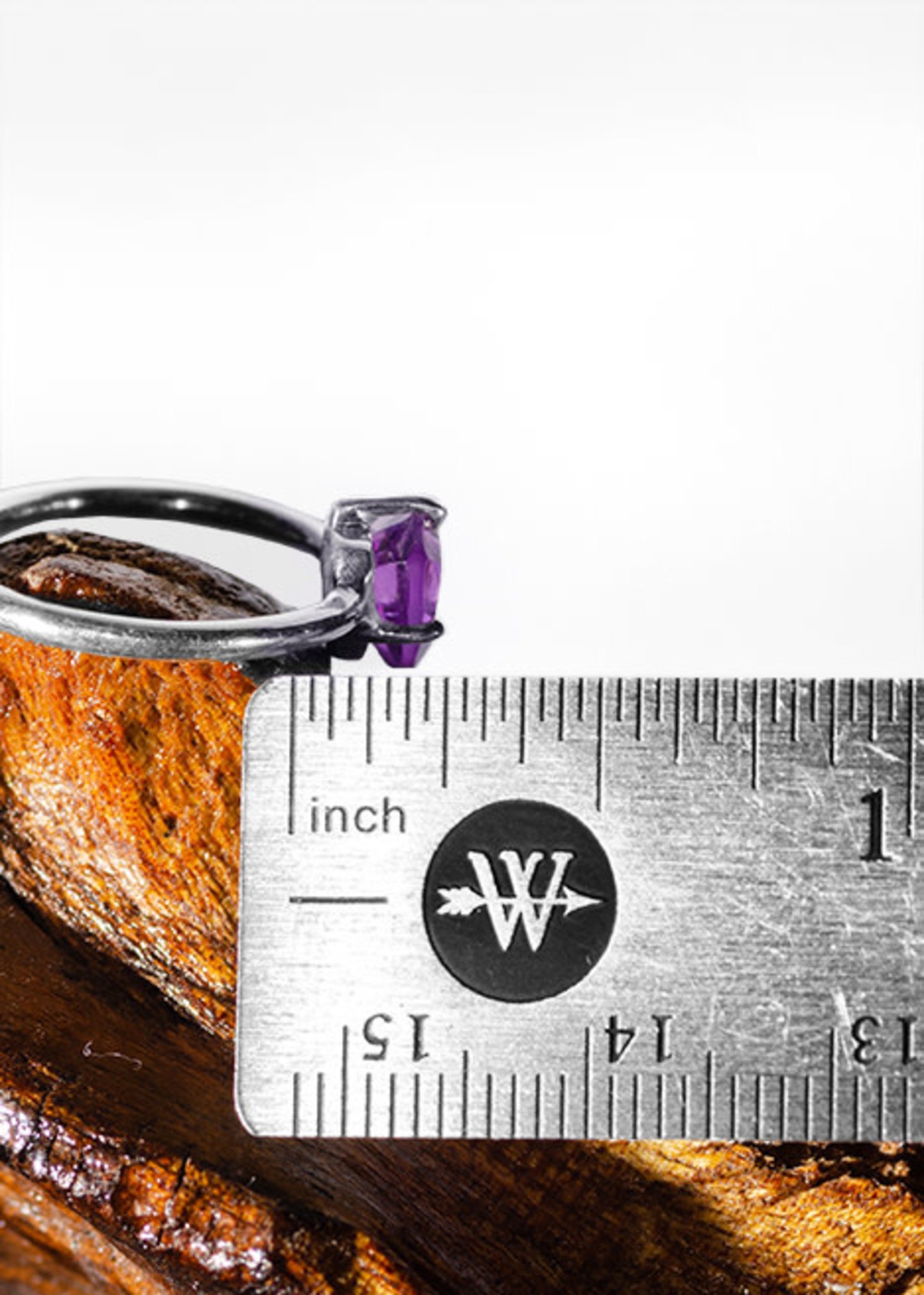 Minerals & Mystics Amethyst Faceted Prong Ring