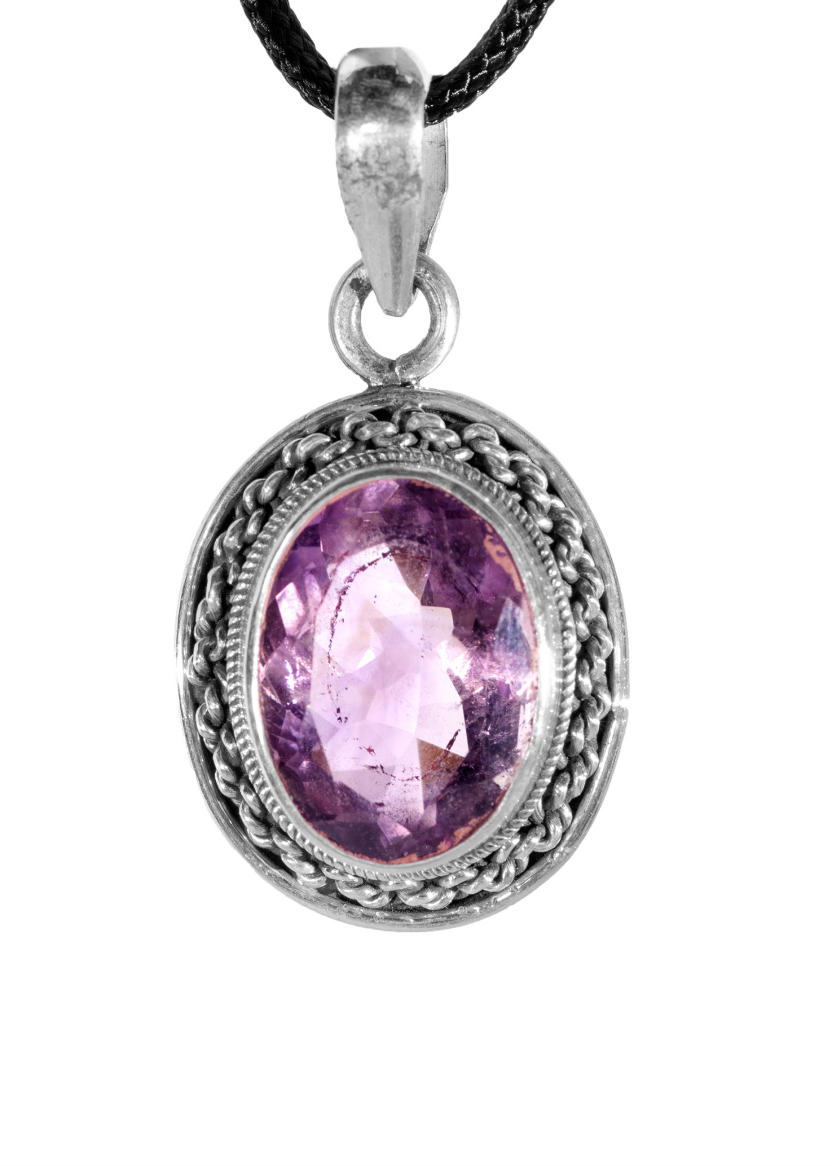 Minerals & Mystics Amethyst Braided Pendant