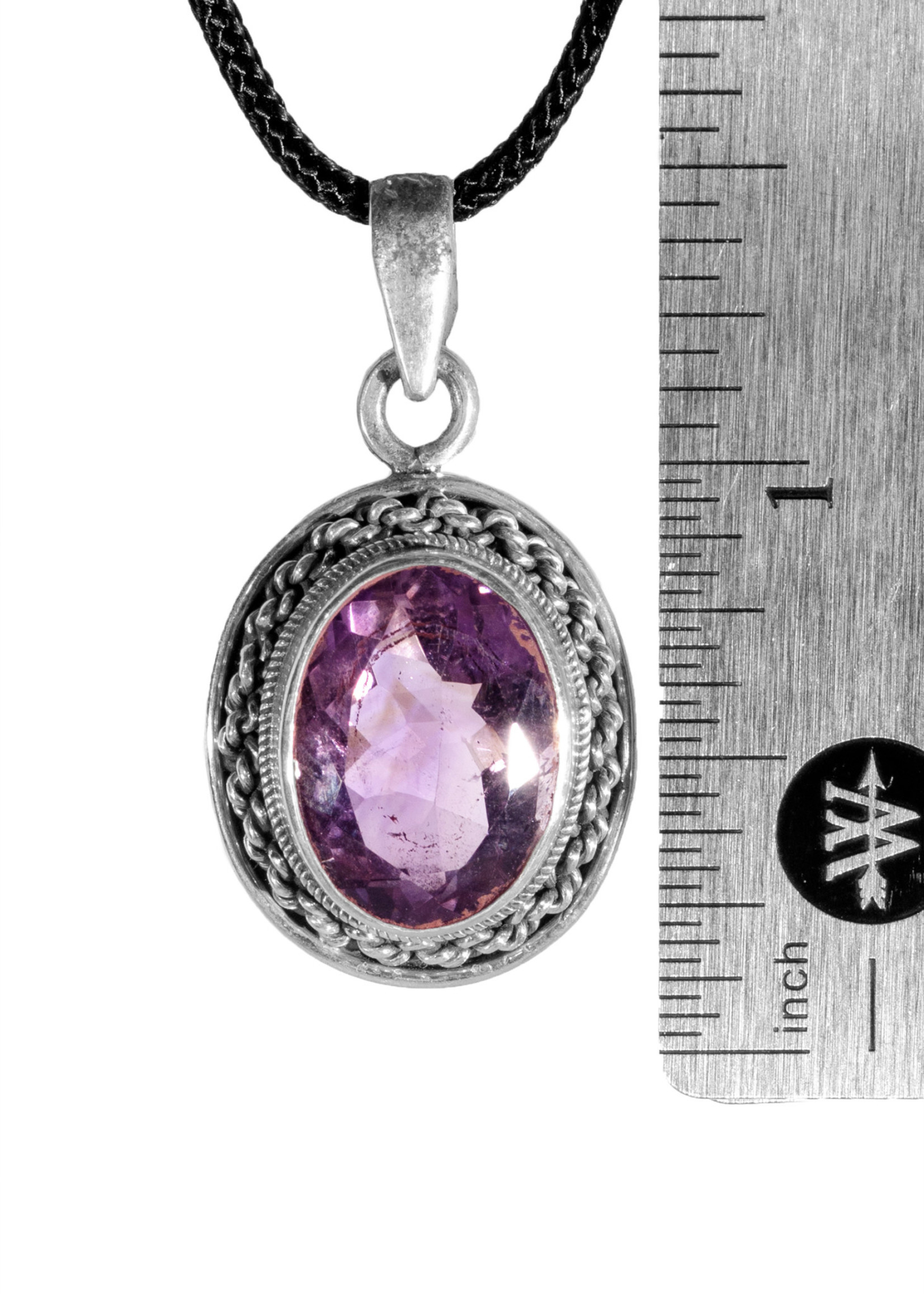 Minerals & Mystics Amethyst Braided Pendant