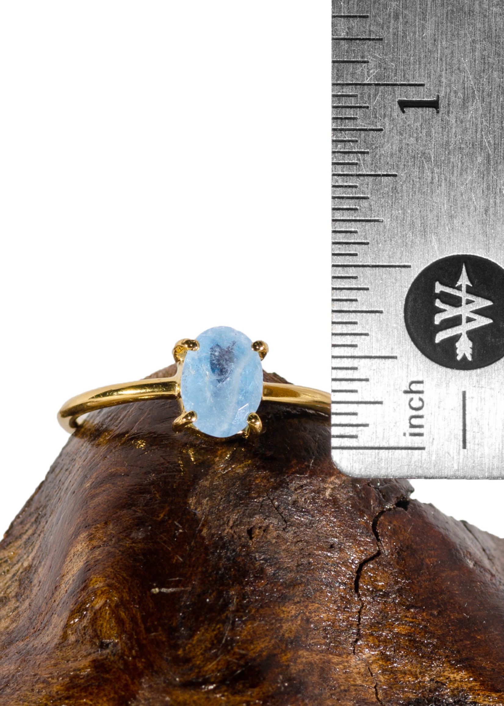 Minerals & Mystics Aquamarine 14K Vermeil Ring