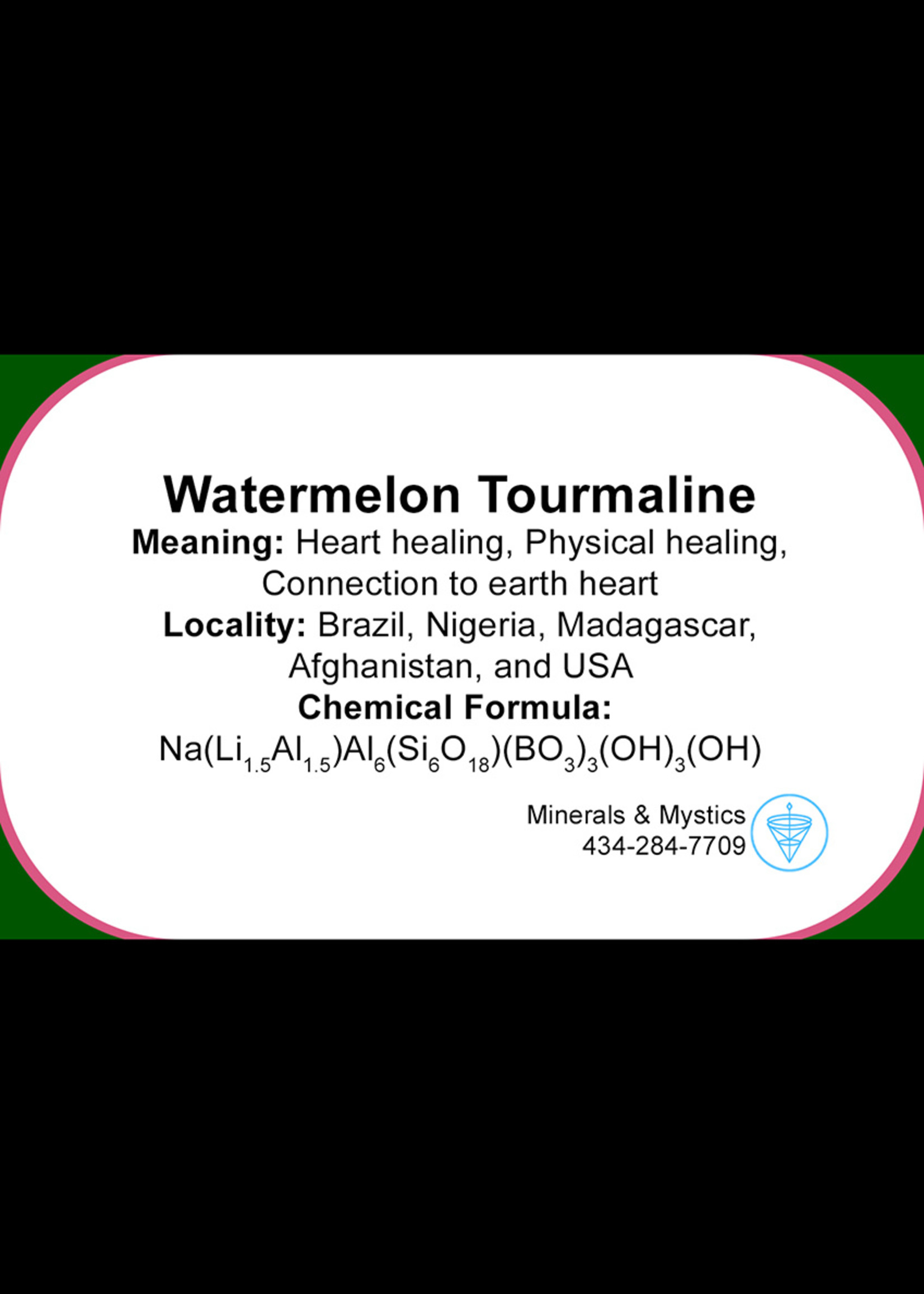 Minerals & Mystics Watermelon Tourmaline Crystal