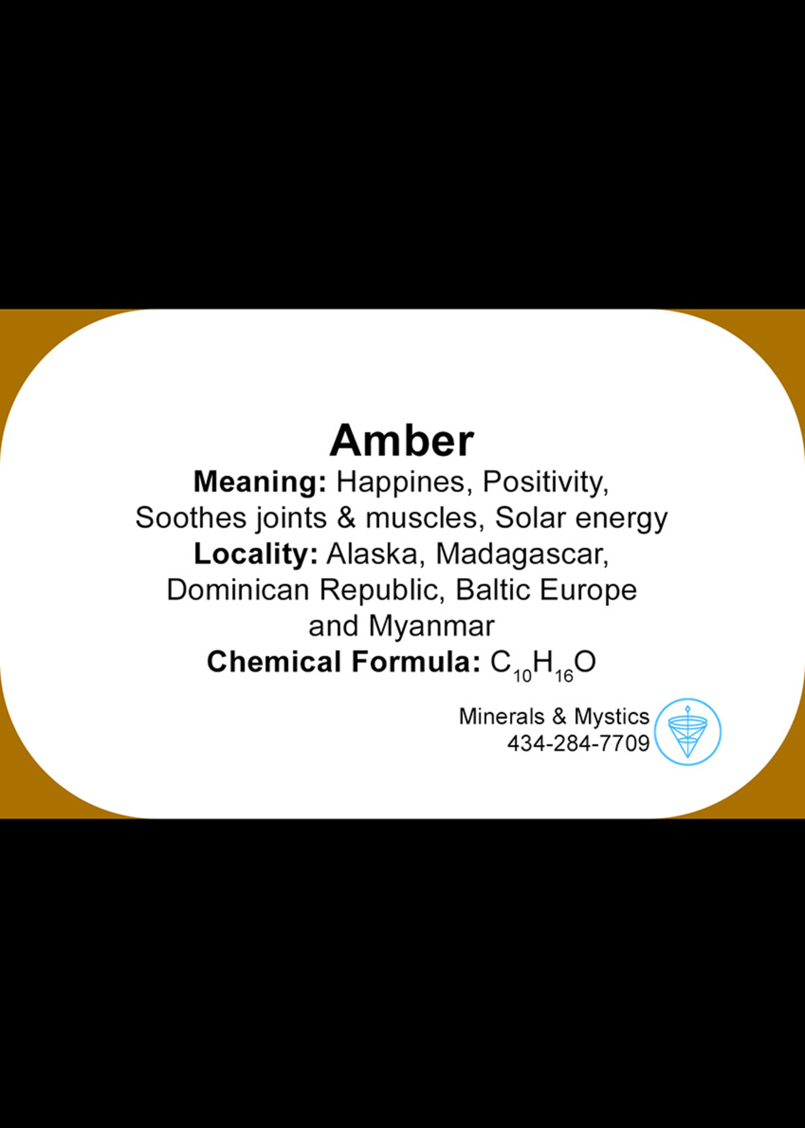 Minerals & Mystics Amber Labrys Pendant