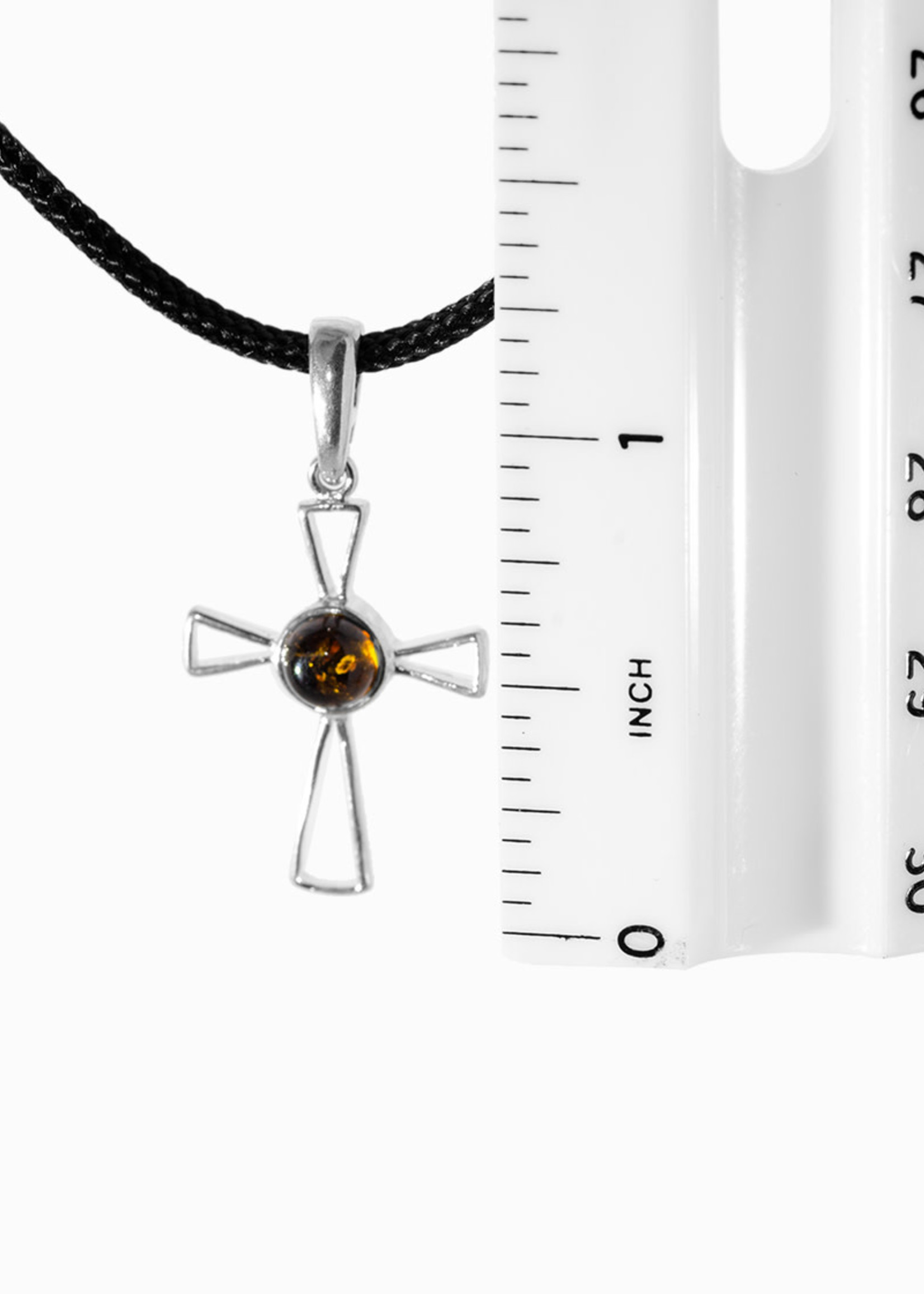 Minerals & Mystics Amber Tiny Cross Pendant