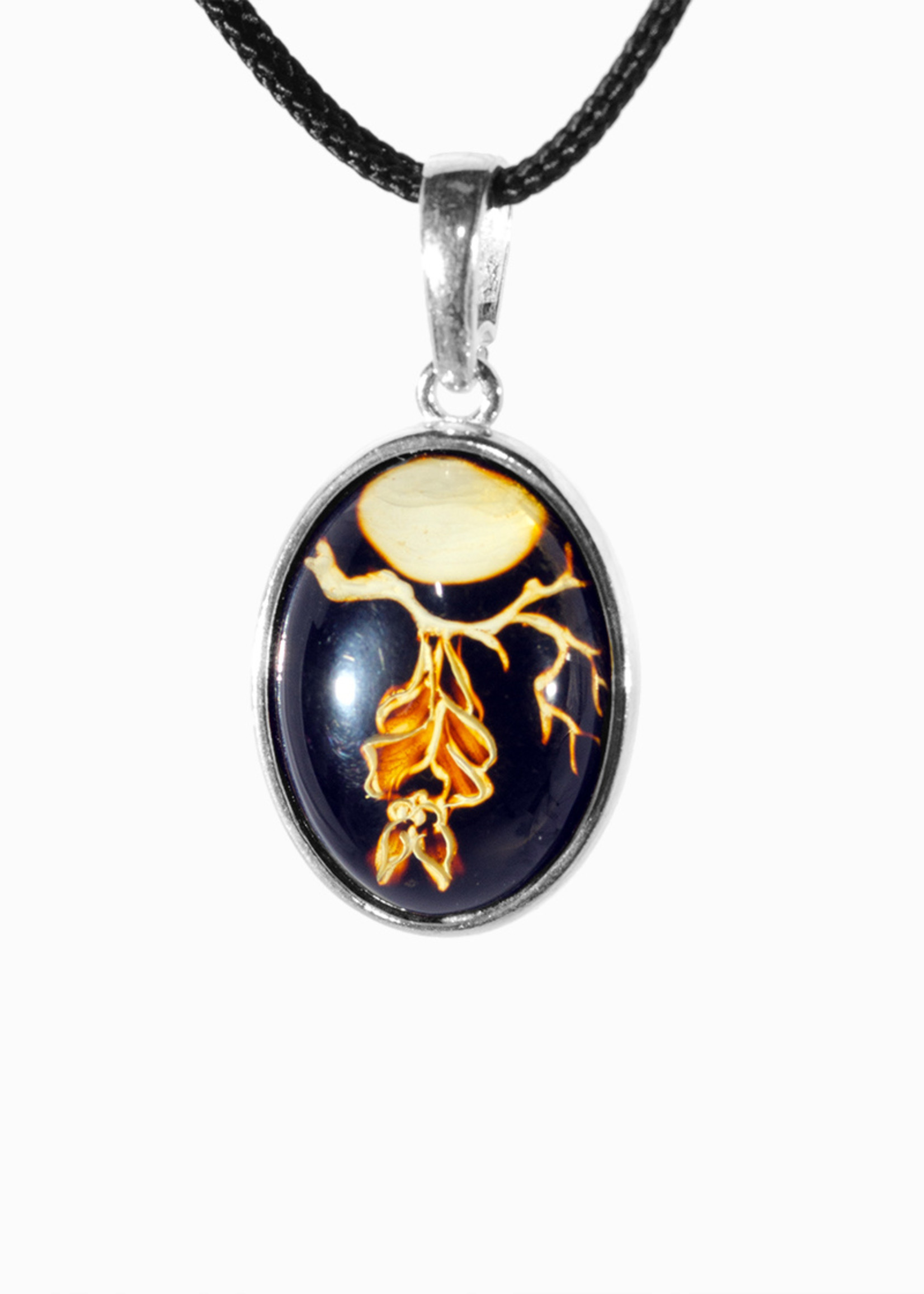 Minerals & Mystics Carved Amber Pendant