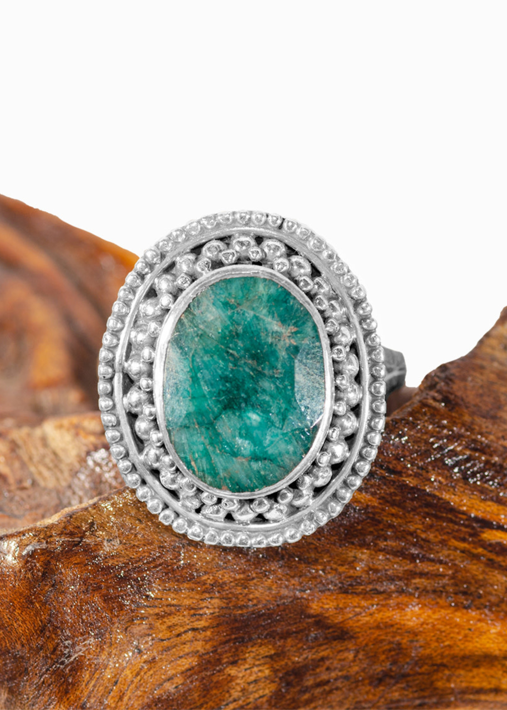 Minerals & Mystics Emerald Signet Ring