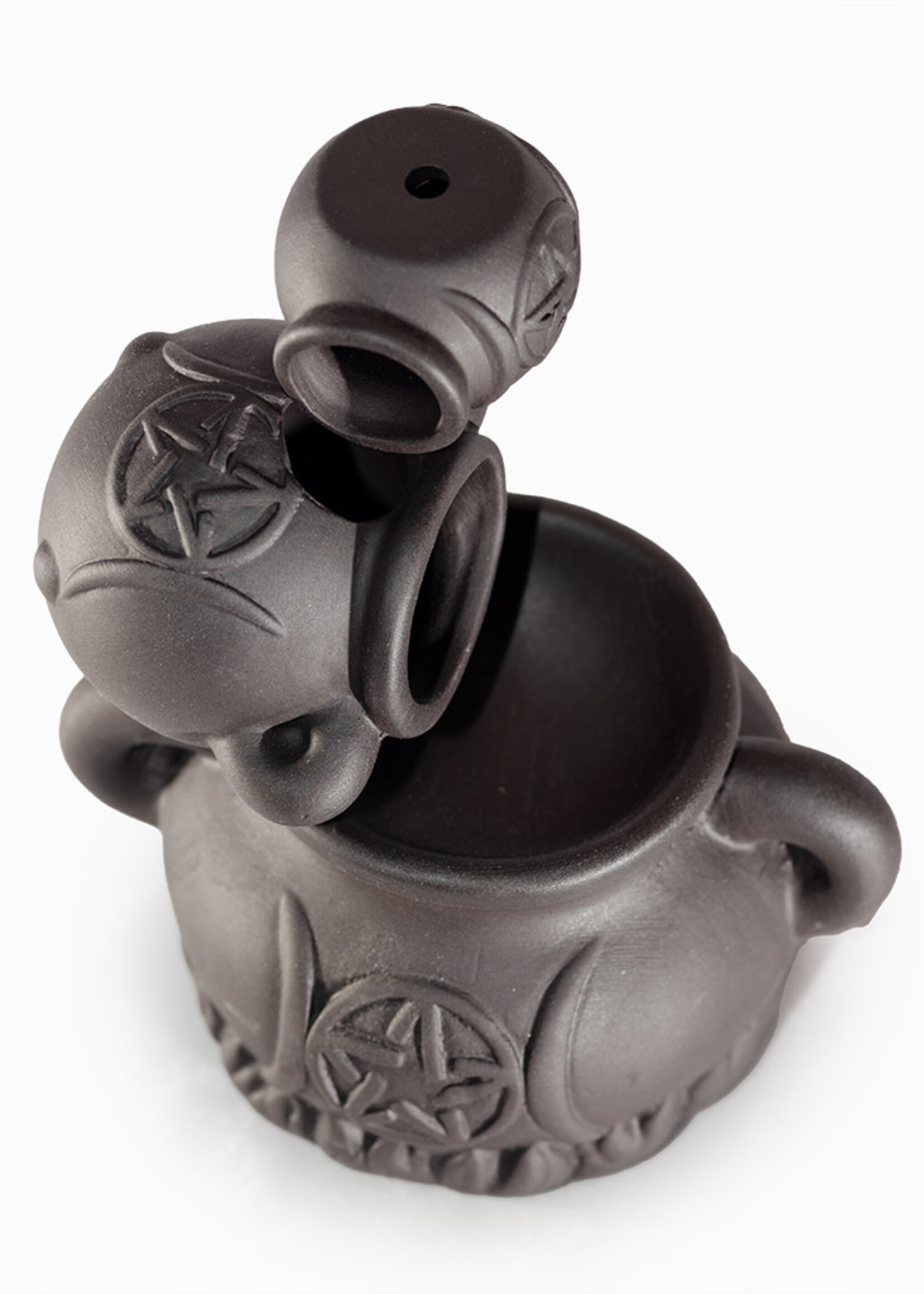 Minerals & Mystics Ceramic Backflow Incense Burner- Triple Cauldron