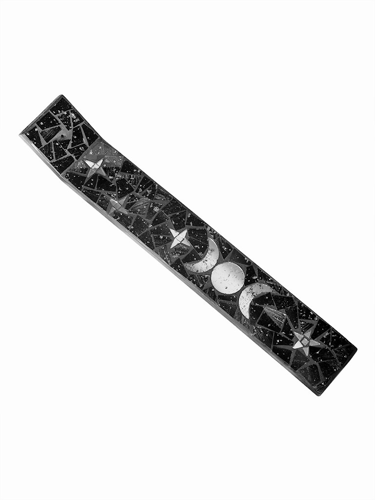 Glass Mosaic Incense Holder Triple Moon - Minerals & Mystics