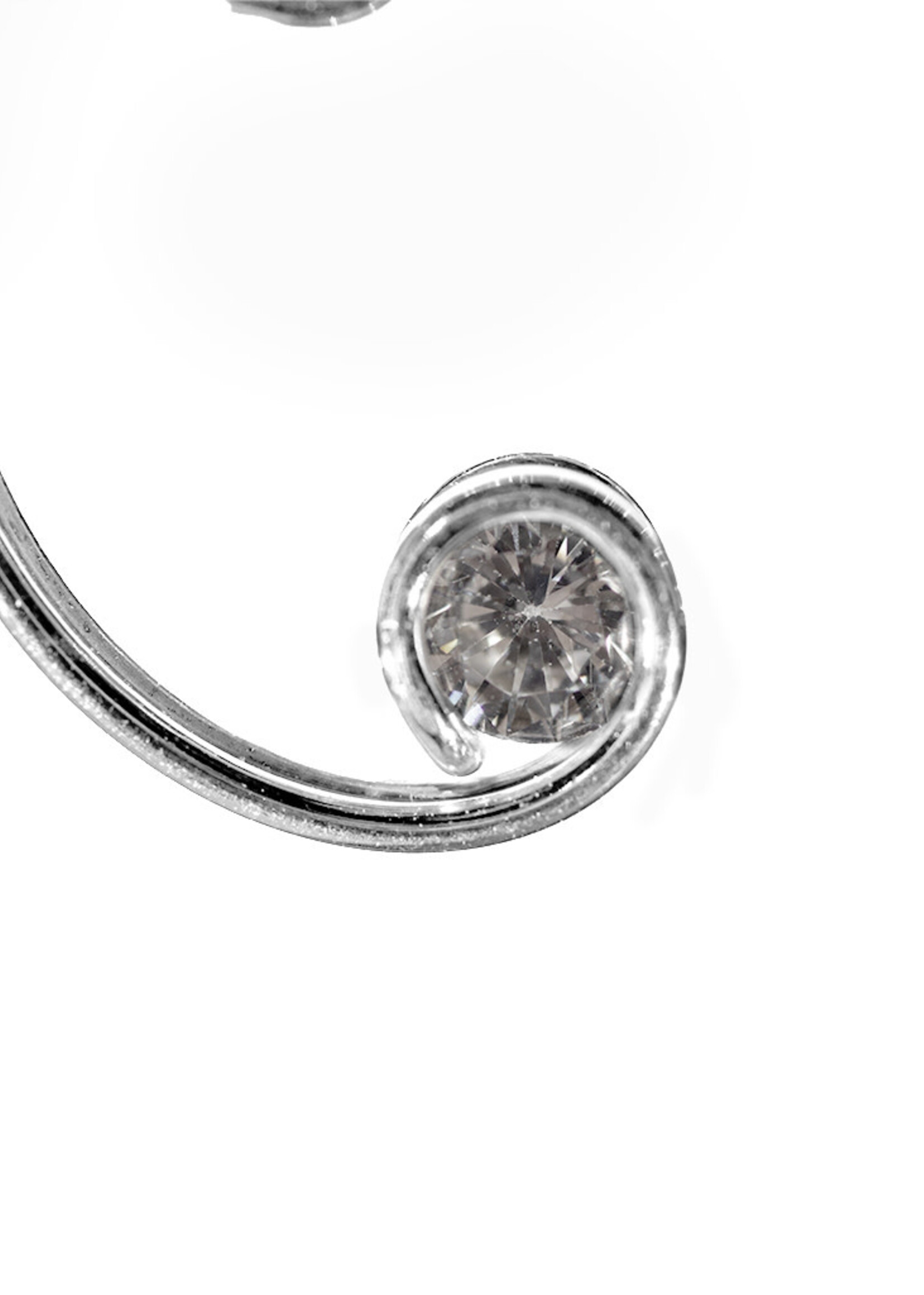 Mark Steel Jewelry Swirl with CZ Earrings