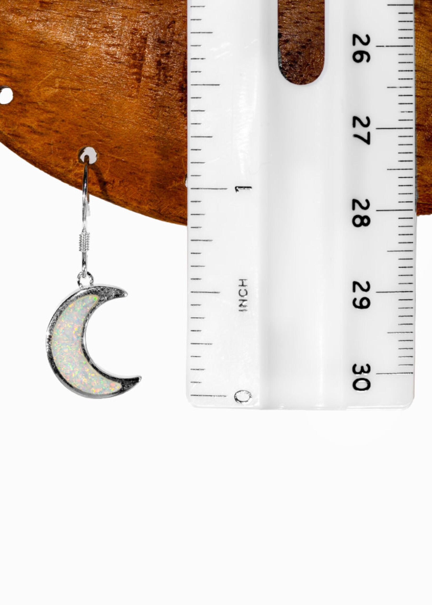 Acomo Synthetic Opal Moon Dangle Earrings