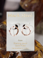 Mark Steel Jewelry Rose Gold Hammered Hoops
