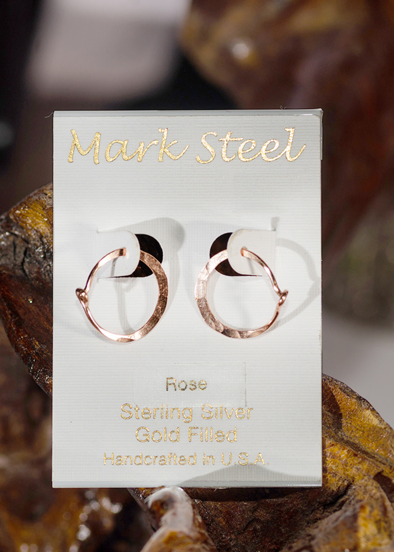 Rose Gold Hammered Hoops - Minerals and Mystics