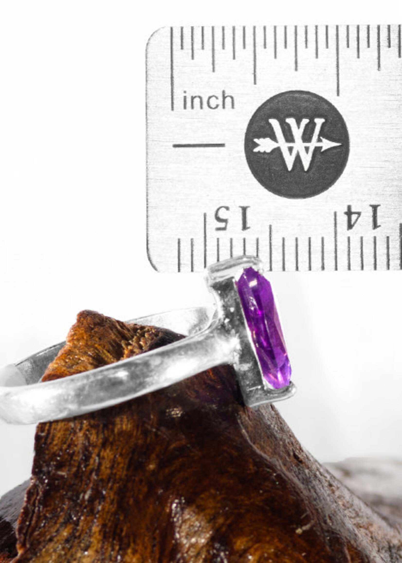 Minerals & Mystics Amethyst Faceted Ring
