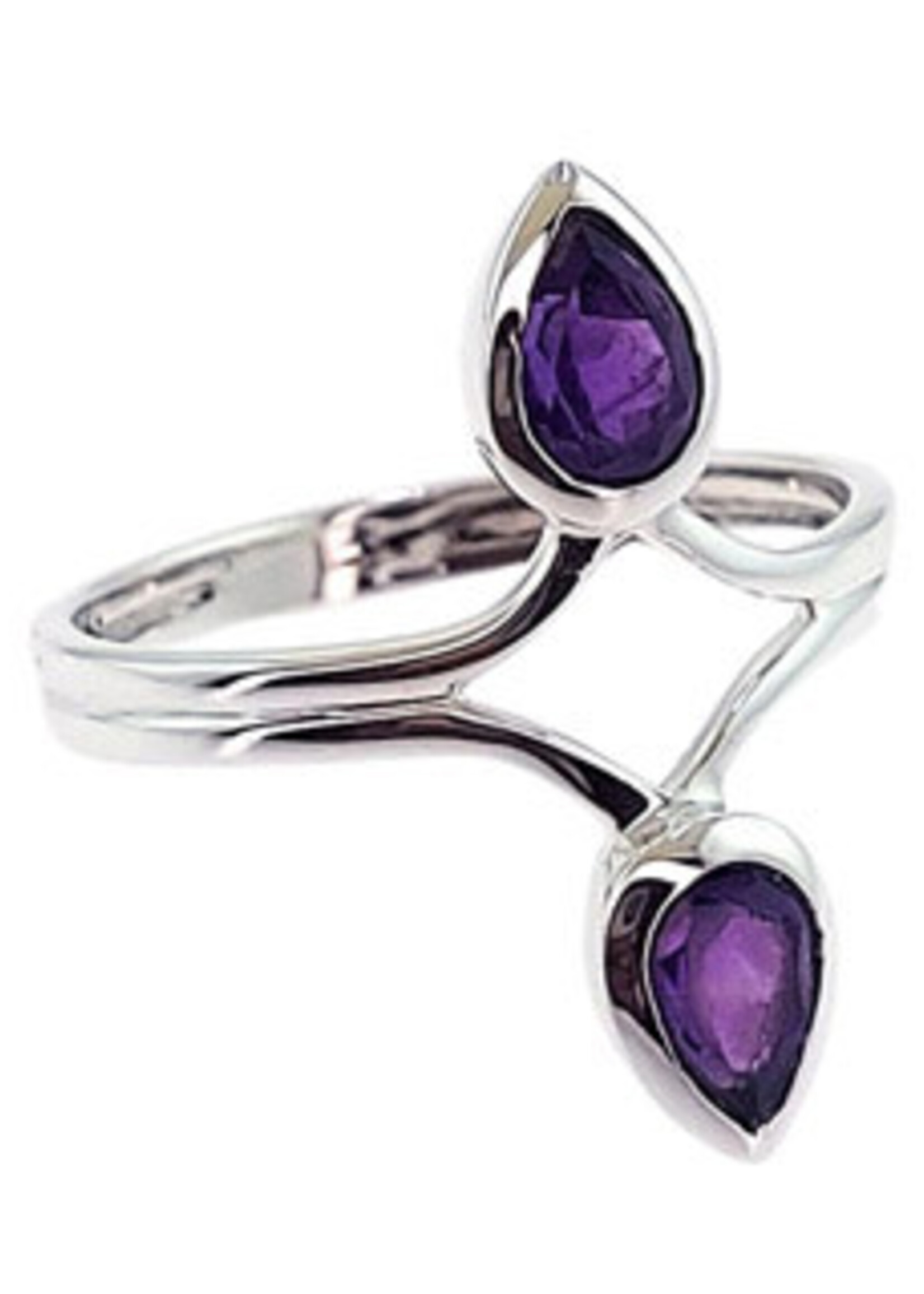 Crystal Earth CE Feature Ring Amethyst