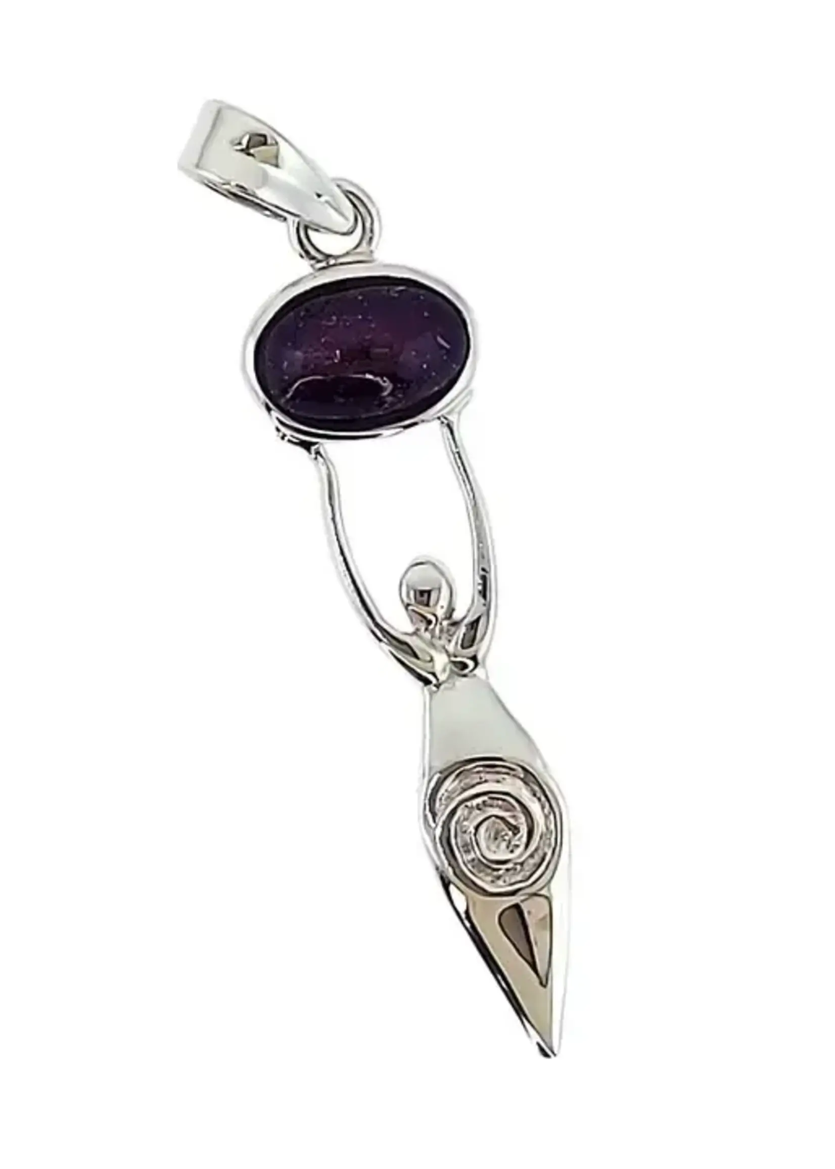 Crystal Earth CE Spiral Goddess Pendant Star Ruby