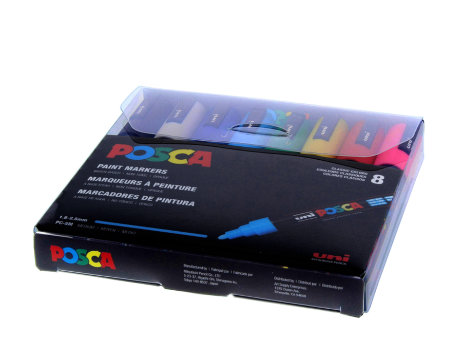 Posca PC-5M Medium Bullet Tip Marker Pens - Pastel Colours (Pack of 8)