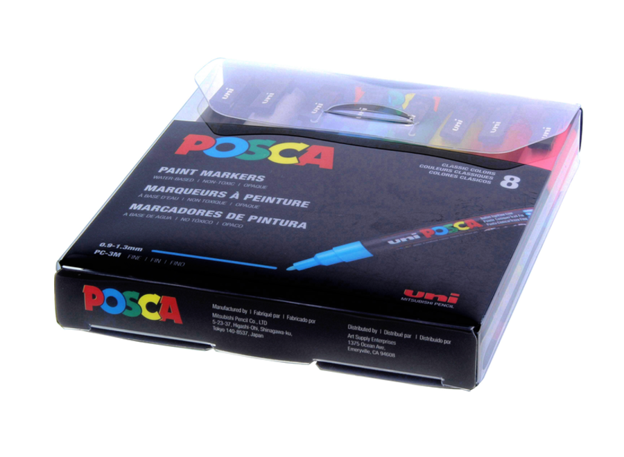 Posca 8-Color Paint Marker Set, PC-1MR Ultra-Fine