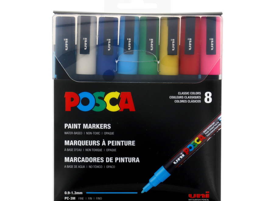 POSCA MARKER SET - PC-3M Fine, 8/Qty